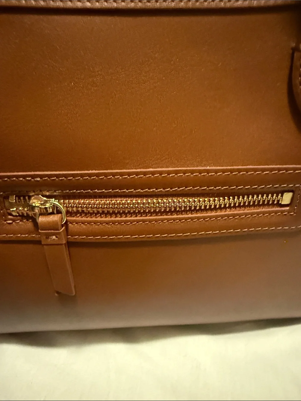 NEW!! Mark & Graham Zoe Classic Tan Smooth Leather Tote/Crossbody w/Dustbag